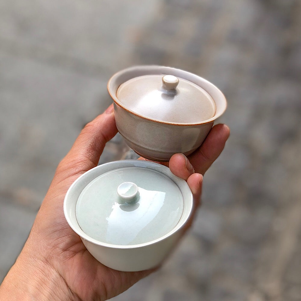 Mini Porzellan Gaiwan Grün