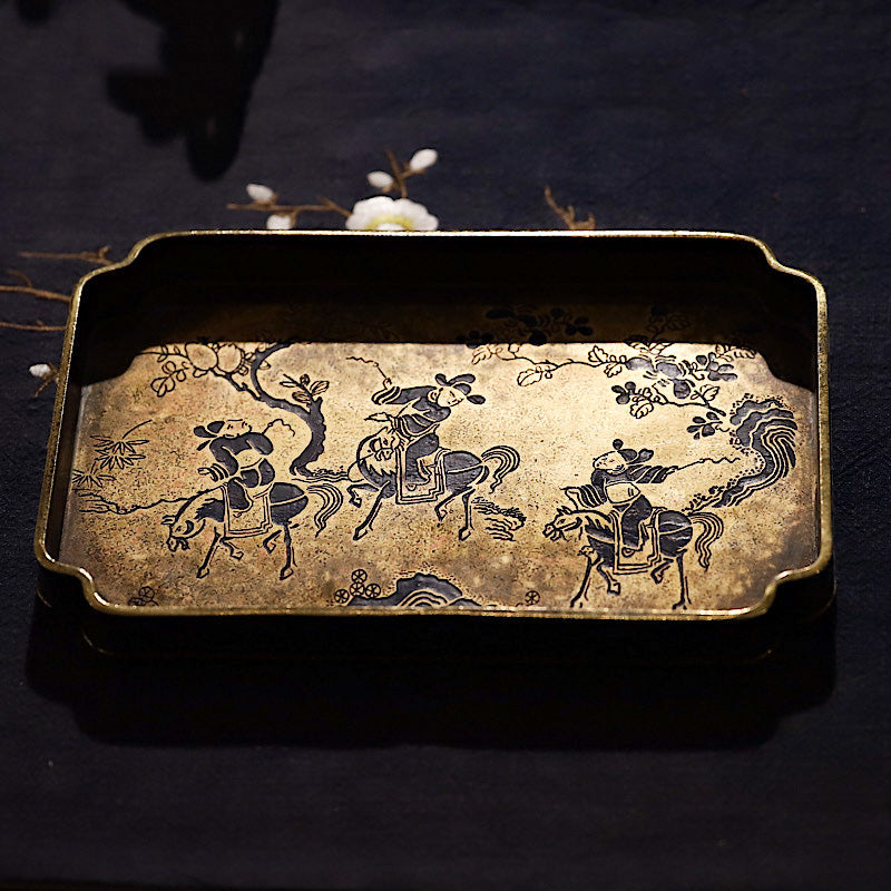 Jagdszene Teetablett - Thumbnail 2