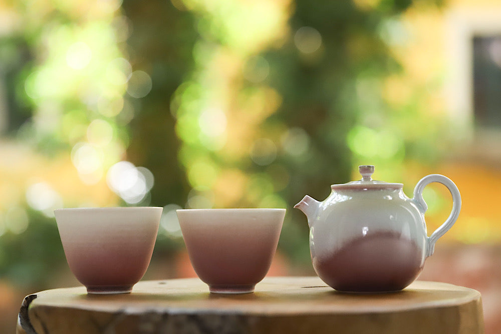 Jingde Zhen Gongfu Teapot Set Sakura - Thumbnail 3