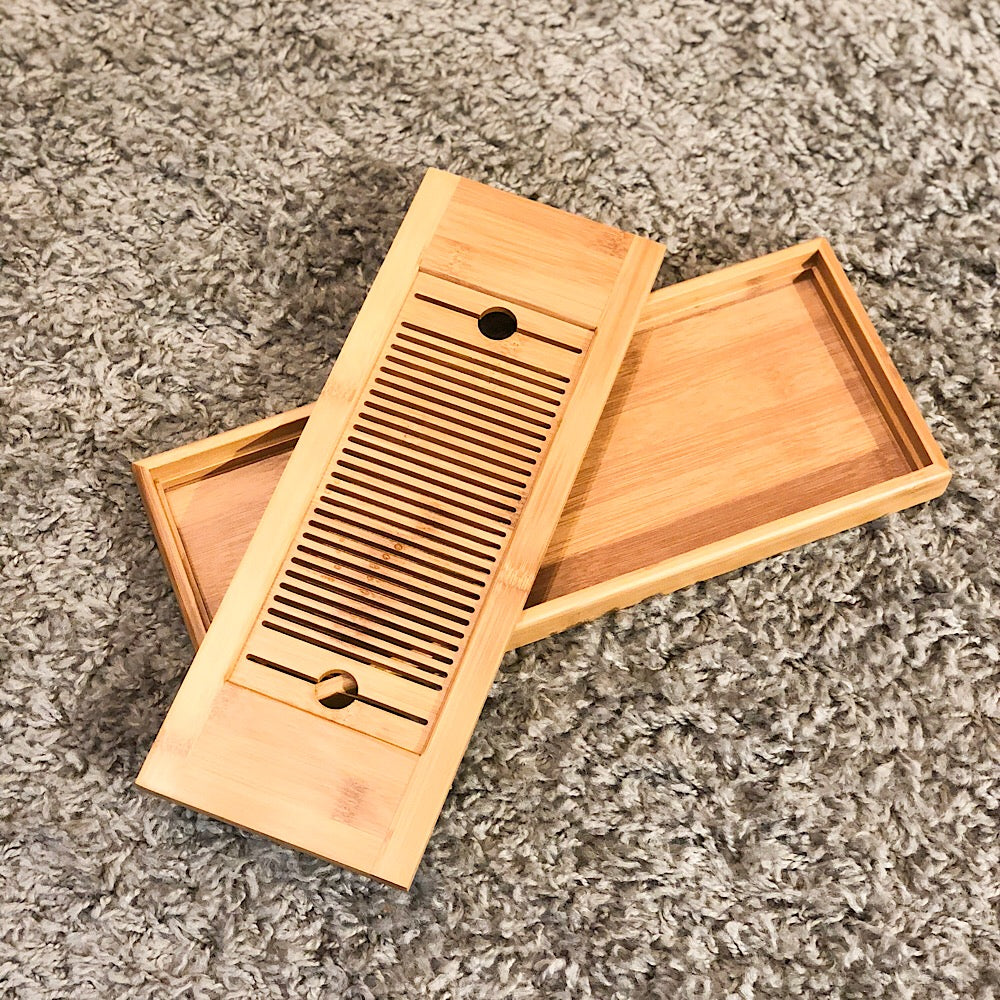Tea tray made of bamboo, light brown - Thumbnail 2