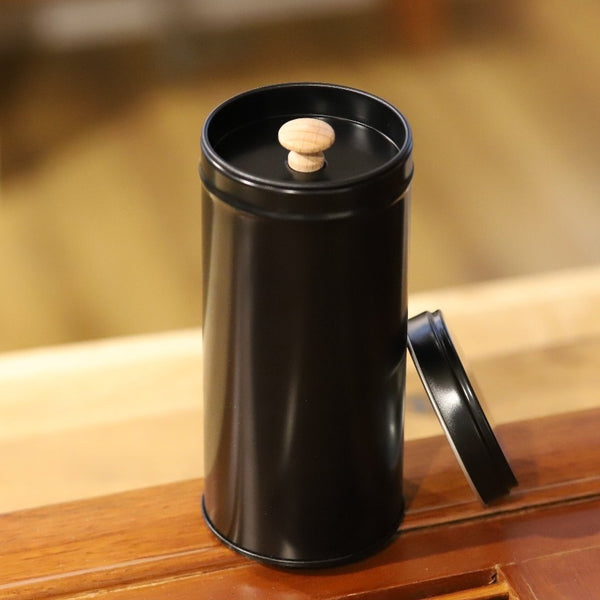 Tea caddy with double lid