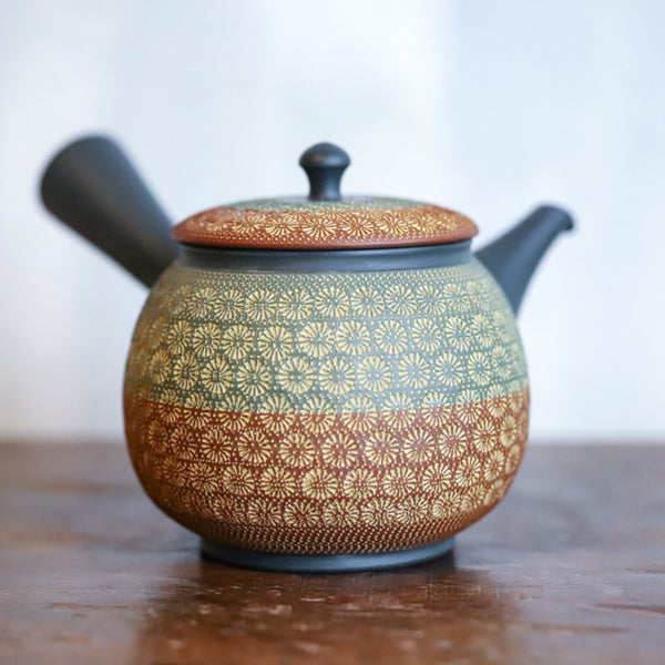 Japanese Kyusu by Teruyuki Isobe Red-Green (330 ml)